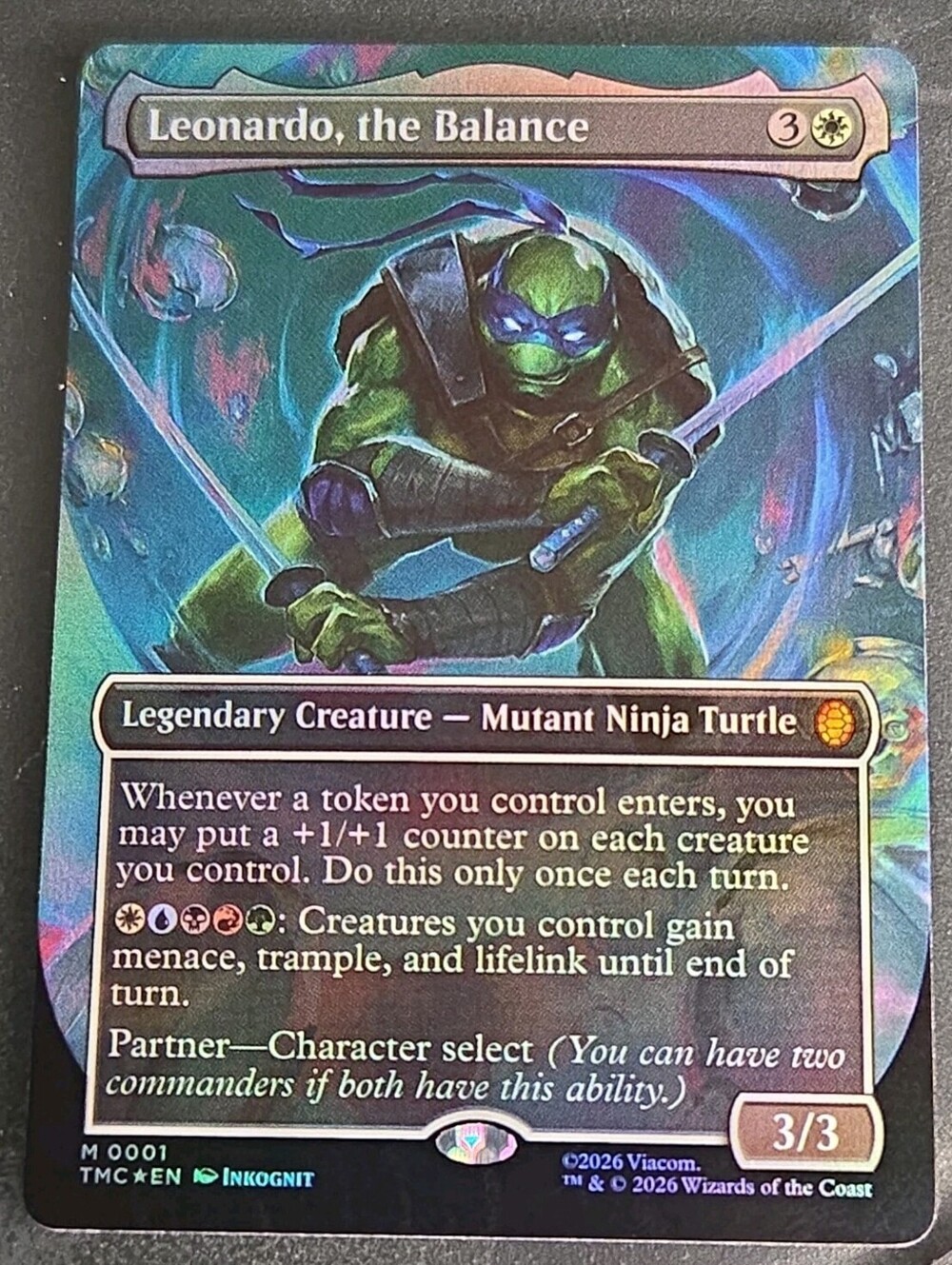 Leonardo, the Balance (0001) (Borderless) Commander: Teenage Mutant Ninja...